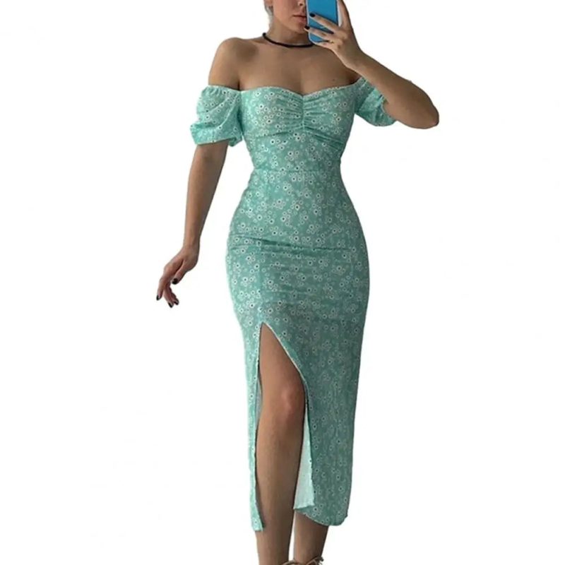 Summer Women Dress High Waist Off Shoulder - Image 5