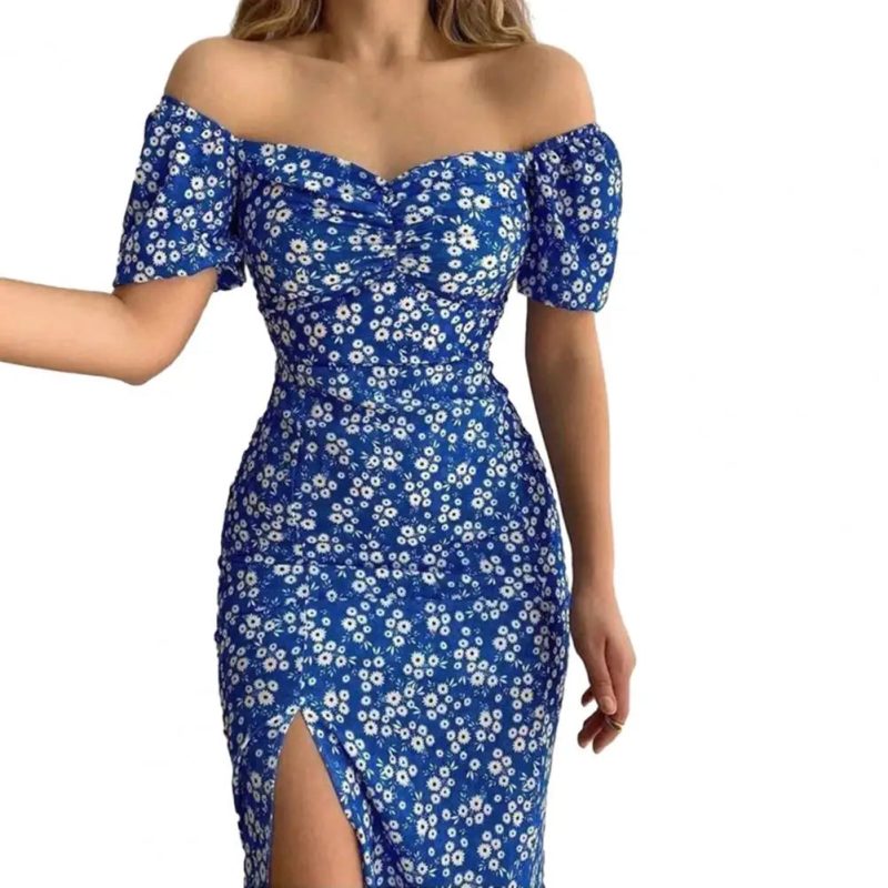 Summer Women Dress High Waist Off Shoulder - Image 6